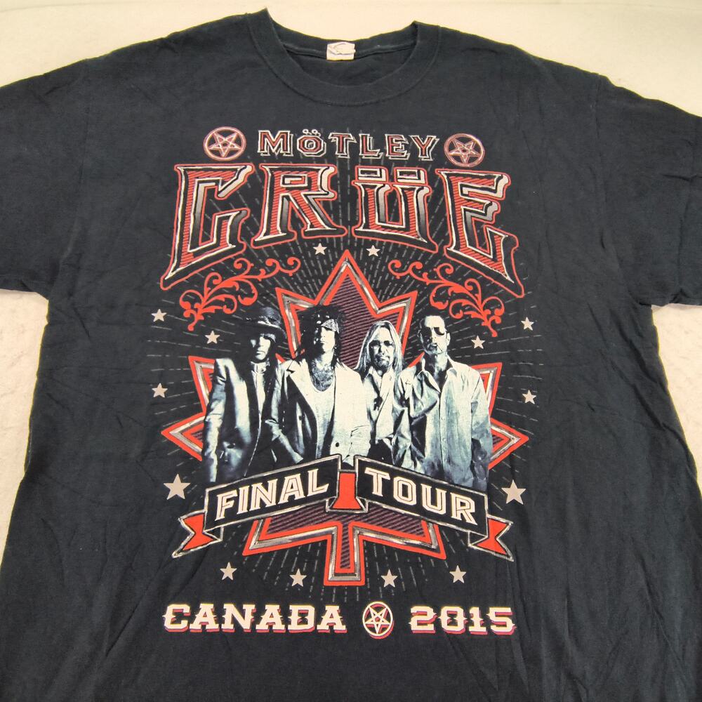 Motley Crue Band Graphic Short Sleeve Crew Neck T Shirt Mens Size Large L Black